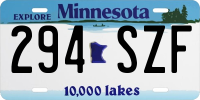 MN license plate 294SZF