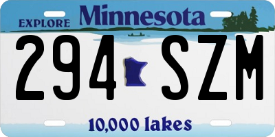 MN license plate 294SZM