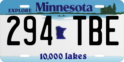 MN license plate 294TBE