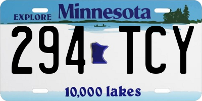 MN license plate 294TCY