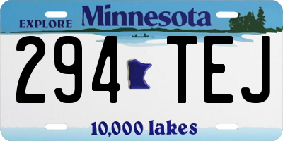 MN license plate 294TEJ