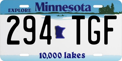 MN license plate 294TGF