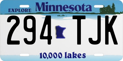 MN license plate 294TJK
