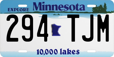 MN license plate 294TJM