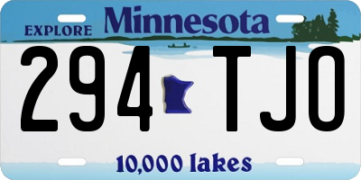 MN license plate 294TJO