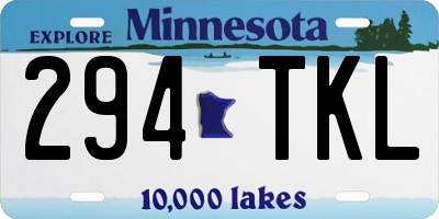 MN license plate 294TKL