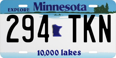 MN license plate 294TKN