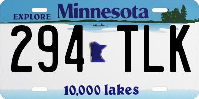 MN license plate 294TLK