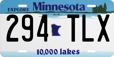 MN license plate 294TLX