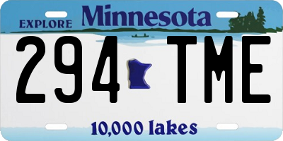 MN license plate 294TME