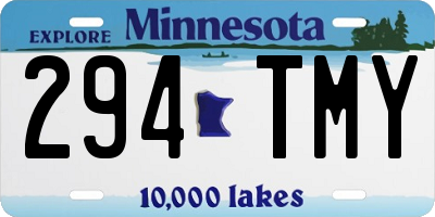 MN license plate 294TMY