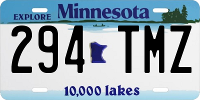 MN license plate 294TMZ