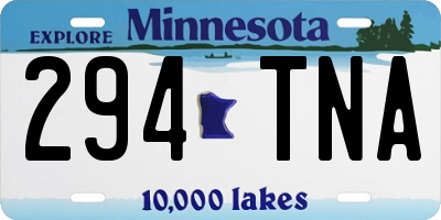 MN license plate 294TNA