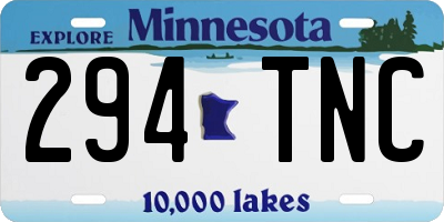 MN license plate 294TNC