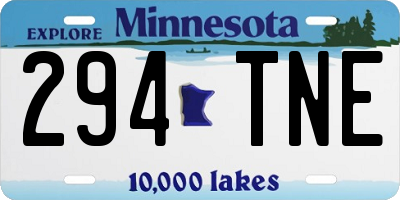 MN license plate 294TNE