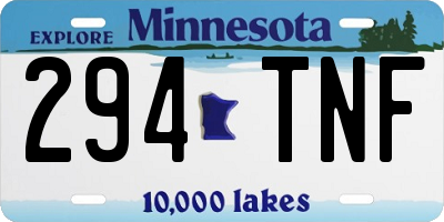 MN license plate 294TNF