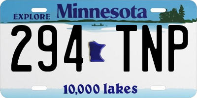 MN license plate 294TNP
