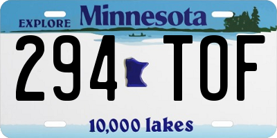 MN license plate 294TOF