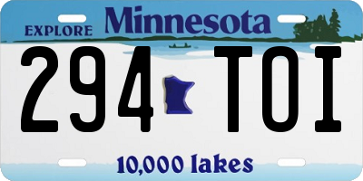MN license plate 294TOI