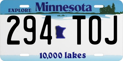 MN license plate 294TOJ