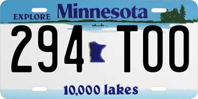 MN license plate 294TOO