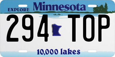 MN license plate 294TOP