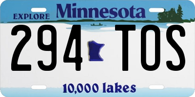 MN license plate 294TOS