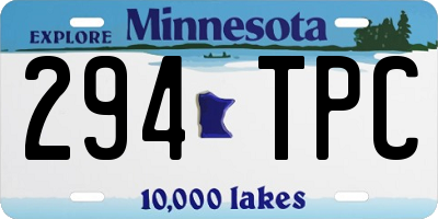 MN license plate 294TPC