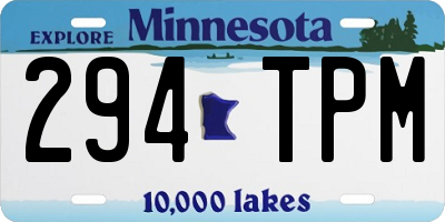 MN license plate 294TPM