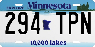 MN license plate 294TPN