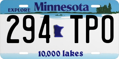 MN license plate 294TPO