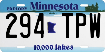 MN license plate 294TPW