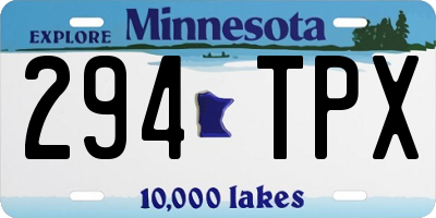 MN license plate 294TPX