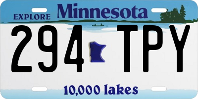 MN license plate 294TPY