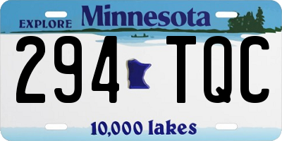 MN license plate 294TQC