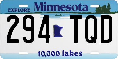 MN license plate 294TQD