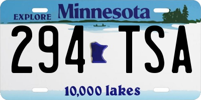 MN license plate 294TSA