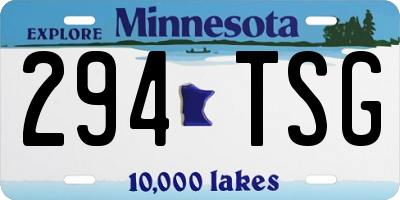 MN license plate 294TSG
