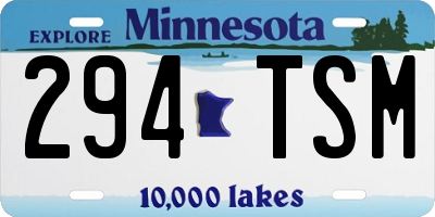 MN license plate 294TSM