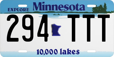 MN license plate 294TTT