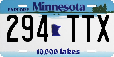 MN license plate 294TTX