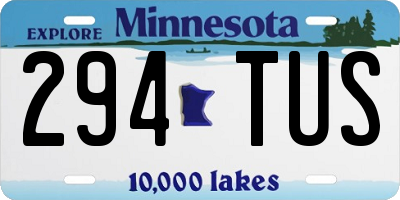 MN license plate 294TUS