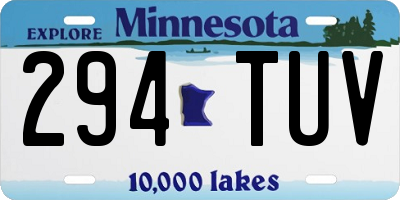 MN license plate 294TUV