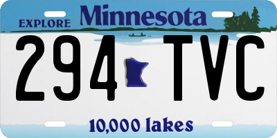 MN license plate 294TVC