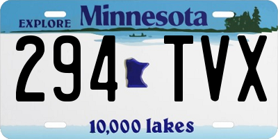 MN license plate 294TVX