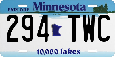 MN license plate 294TWC