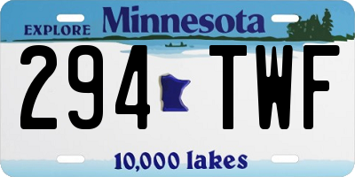 MN license plate 294TWF
