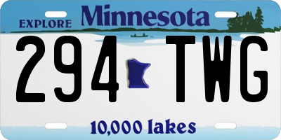 MN license plate 294TWG