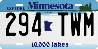 MN license plate 294TWM