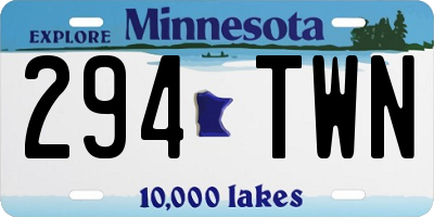 MN license plate 294TWN
